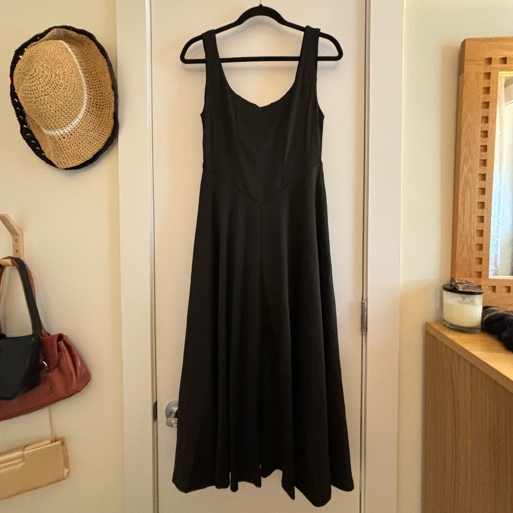 Whitney Square neck black midi dress, wedding guest or bridesmaid dress